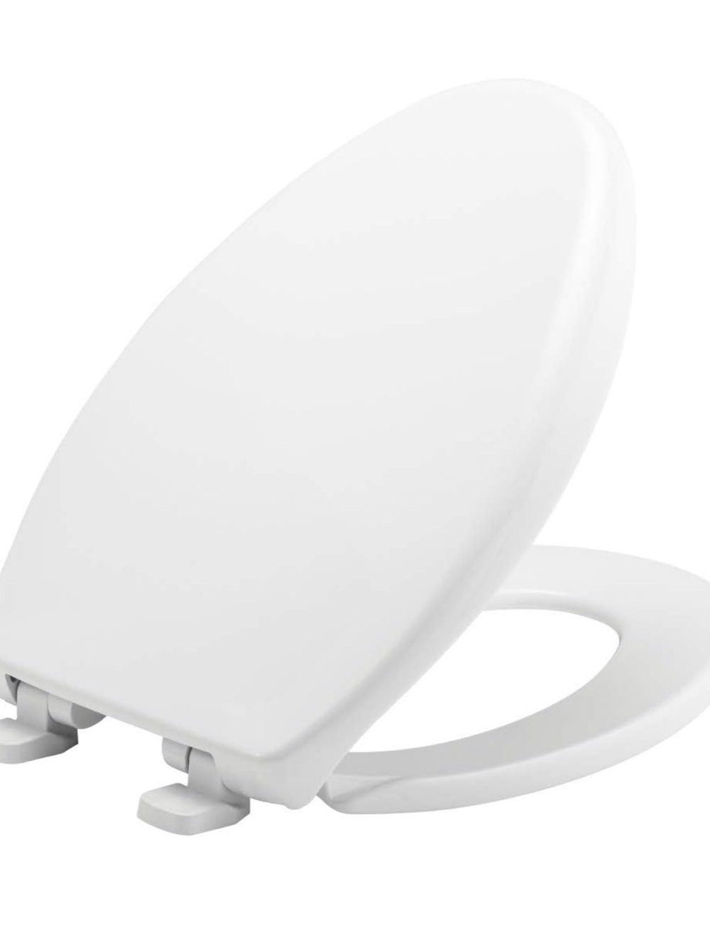 White Toilet Seat with Soft-Close Hinges Bemis Heavy Duty